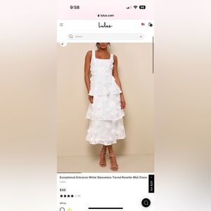 Lulus white floral bridal dress